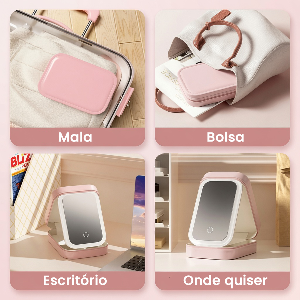 GlowMirror — Estojo de Maquiagem com Espelho LED