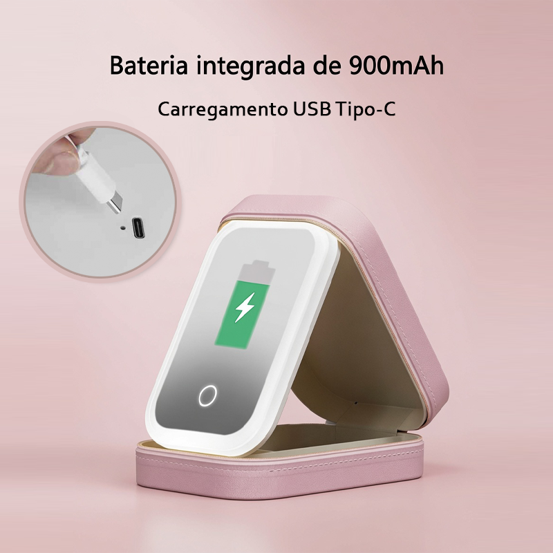 GlowMirror — Estojo de Maquiagem com Espelho LED