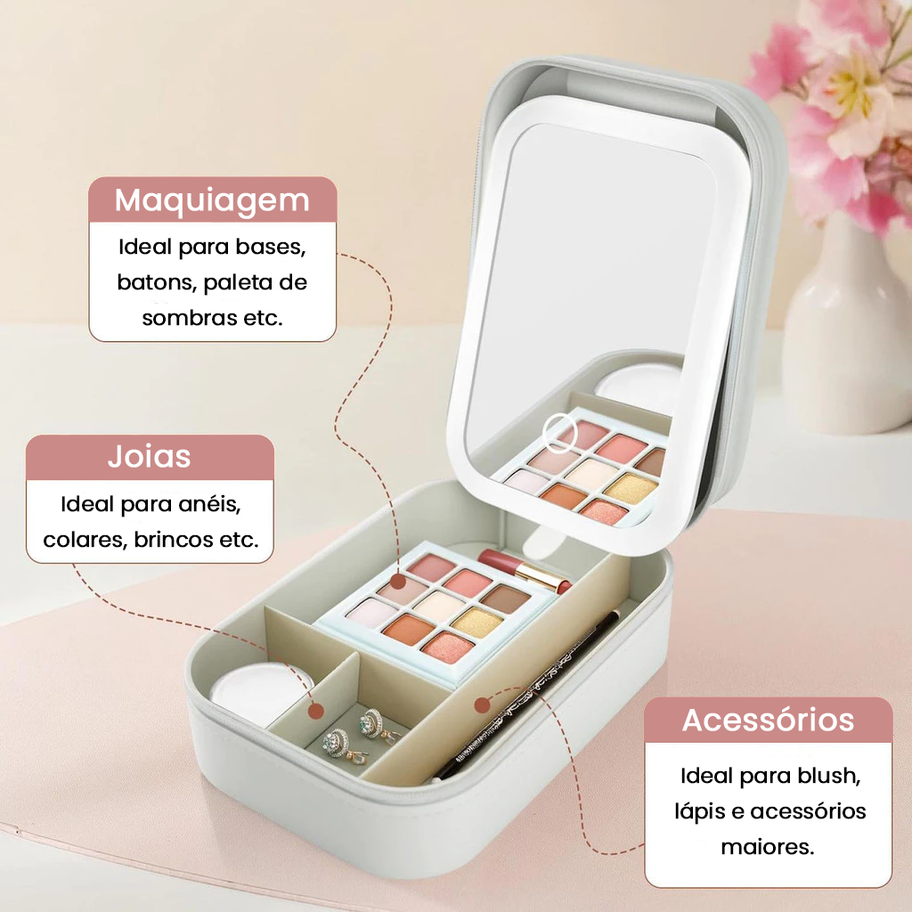 GlowMirror — Estojo de Maquiagem com Espelho LED