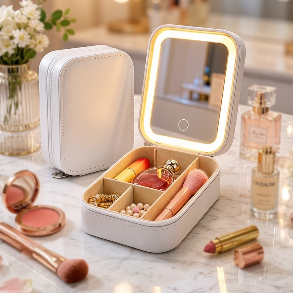 GlowMirror — Estojo de Maquiagem com Espelho LED