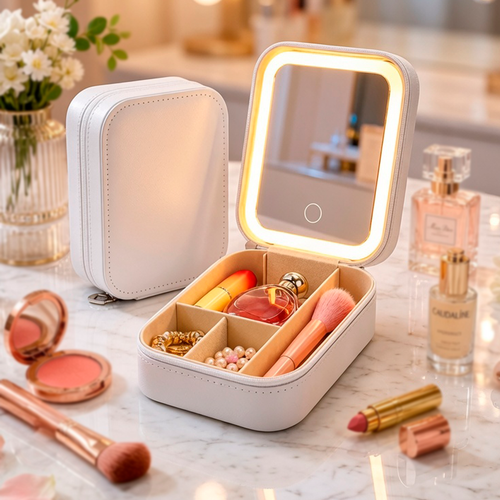 GlowMirror — Estojo de Maquiagem com Espelho LED
